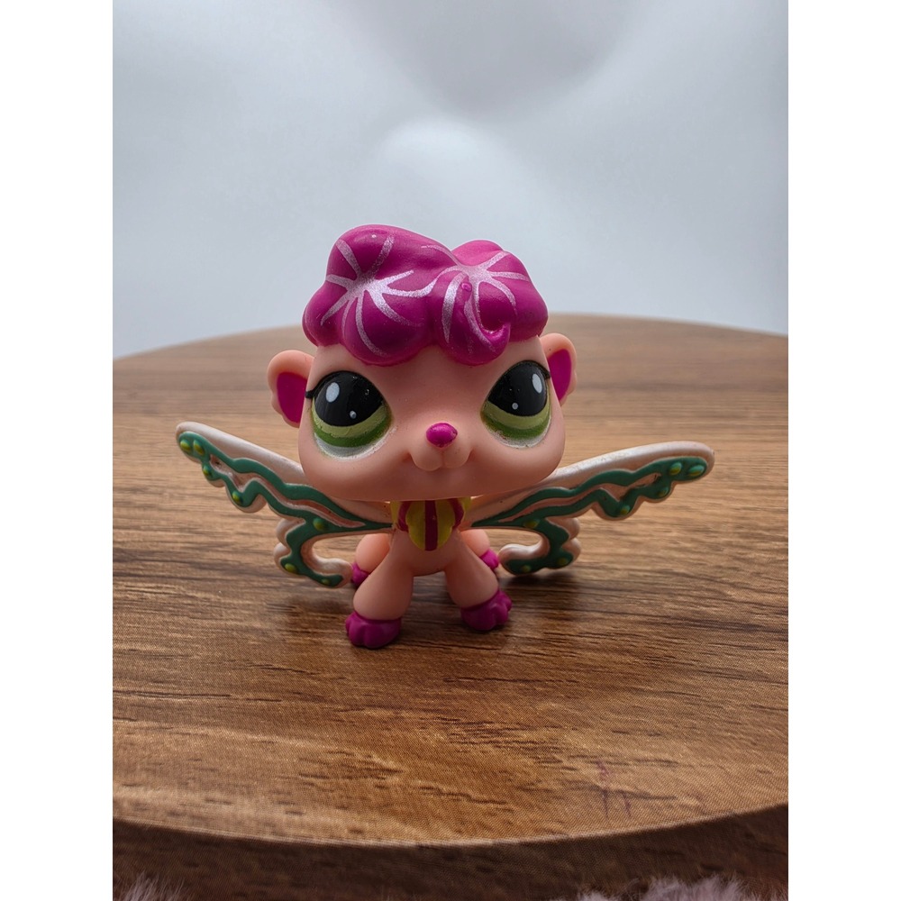 Littlest Pet Shop 2706 Shimmering Fairy Pink Green Wings Hasbro Figure